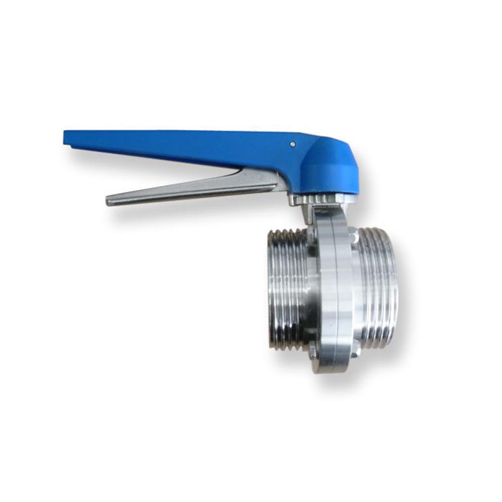 Valvola a farfalla inox attacchi Femmina DIN 11851 con maniglia 12 posizioni plastica guarnizione EPDM - Rizzato Inox Group srl