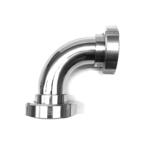 Curva 90° inox con Attacchi Maschio DIN